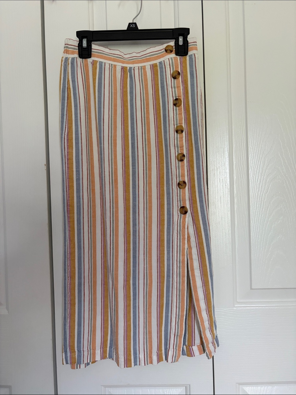 Aéropostale Striped Button-Front Midi Skirt Size XS